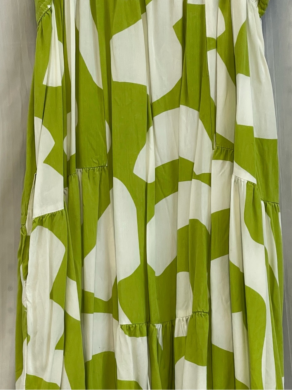 Anthropologie S Small maxi dress Abel the Label citron geometric strappy tier - Picture 6 of 16